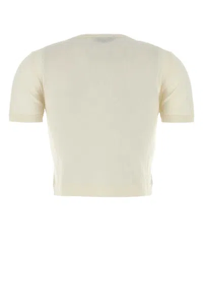 Prada Ivory Cashmere Sweater In Neutral