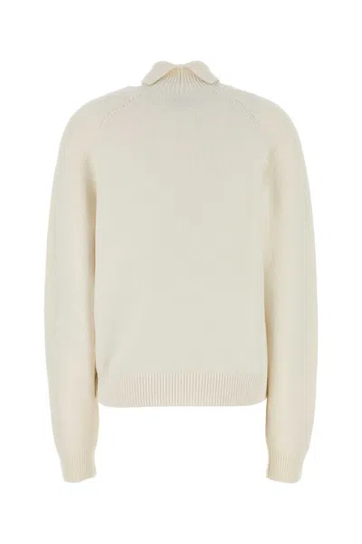 Fendi Maglione In Misto Cashmere Bianco Donna In Neutral