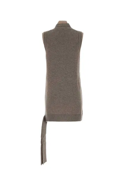Fendi Cashmere-blend Mini Dress In Brown