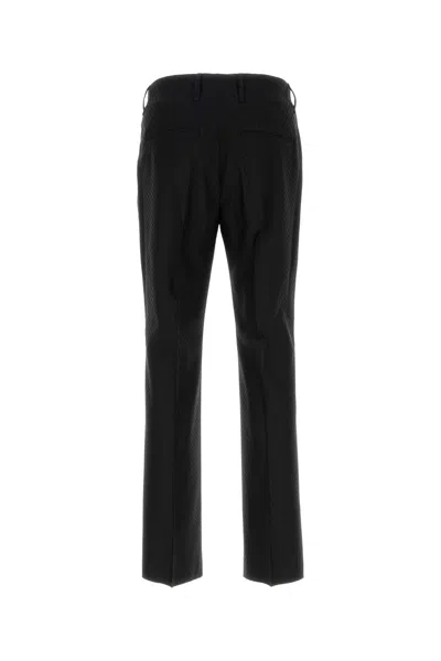 Fendi Black Wool Crepe Trousers In Black