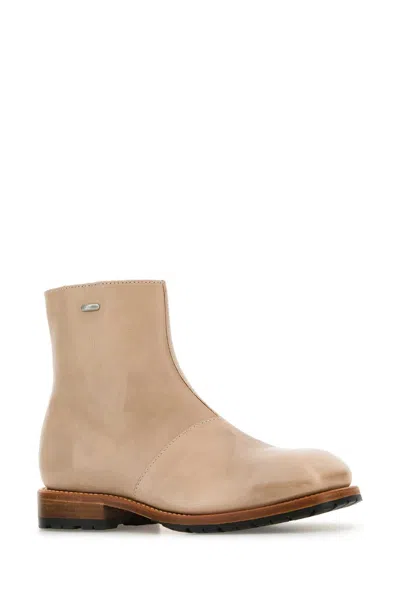 Our Legacy Beige Leather Engine Ankle Boots