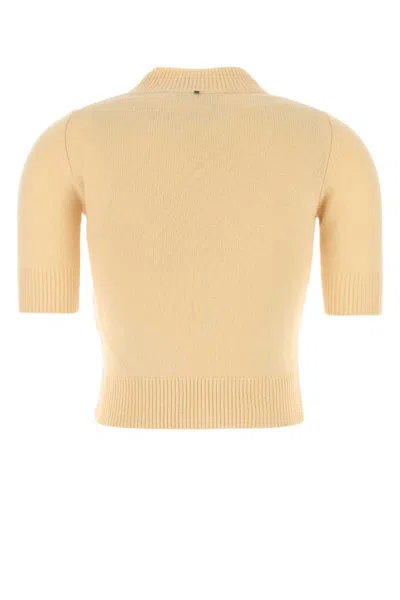 Sportmax Short-sleeve Knit Top In Yellow