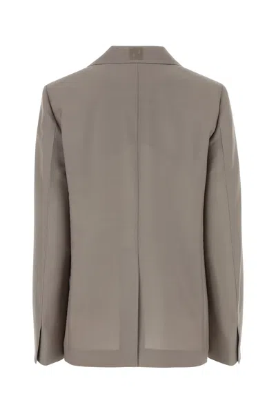 Fendi Giacca In Misto Mohair Tortora Donna