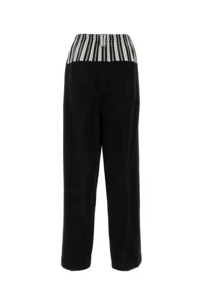 Fendi Wool Crepe Trousers In Black