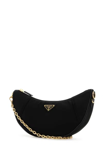 Prada Black Re-nylon Shoulder Bag In Purple