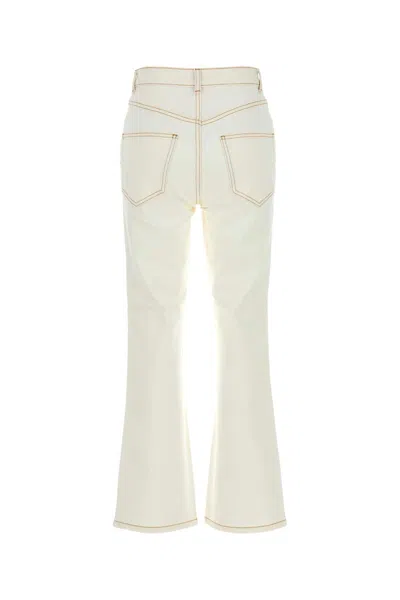 Tory Burch Mini Structured Relaxed Fit Pants In White