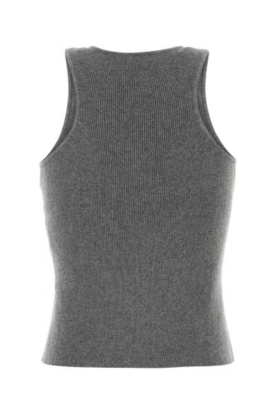 Magda Butrym Grey Cashmere Tank Top In Gray