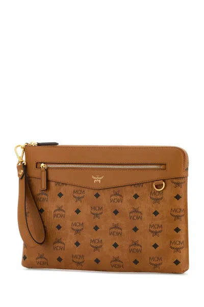 Mcm Printed Canvas Clutch