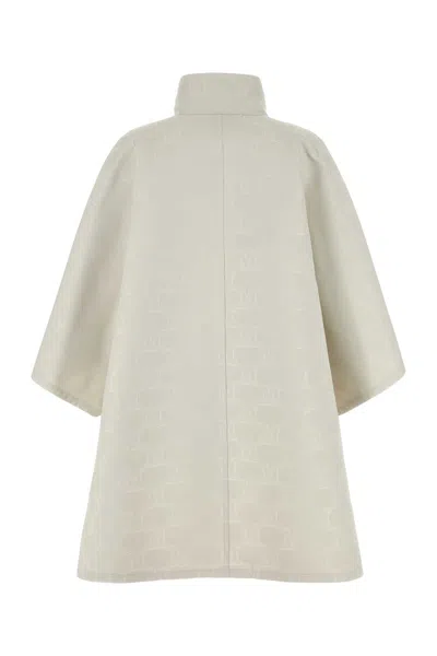 Max Mara Jacquard Cape Monogram Pattern In Green