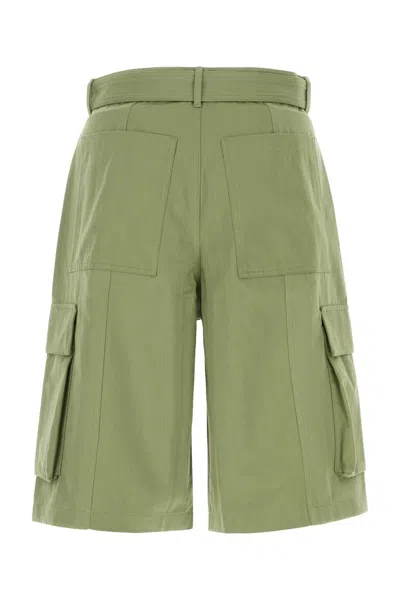 Maison Kitsuné Maison Kitsune Green Cotton Bermuda Shorts In Green