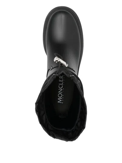 Moncler Kickstream Calf Height Rain Boots In Black