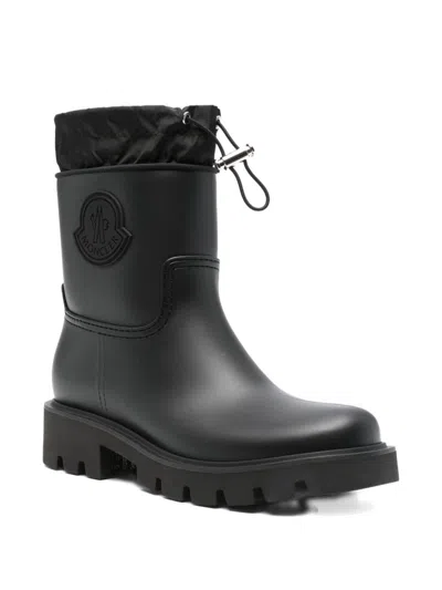 Moncler Kickstream Calf Height Rain Boots In Black