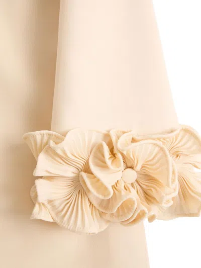 Valentino Garavani Wool And Silk Short Dress In Neutral