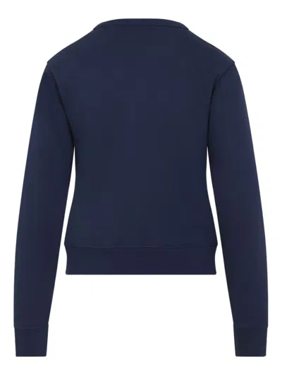 Valentino Dog Design Cotton Sweatshirt In Blue