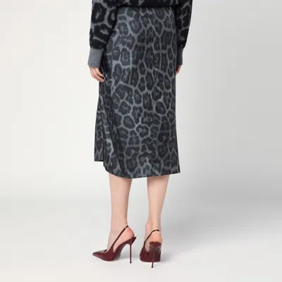 Stella Mccartney Stella Mc Cartney Leopard Midi Skirt With Knot In Animal Print