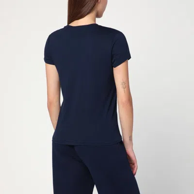 Polo Ralph Lauren Navy Blue Cotton T Shirt With Logo