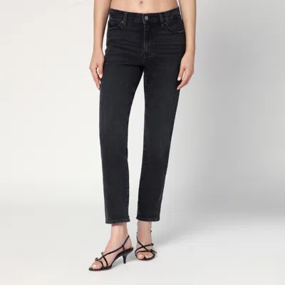Frame The Mellow High Rise Ankle Jeans In Starship In Black