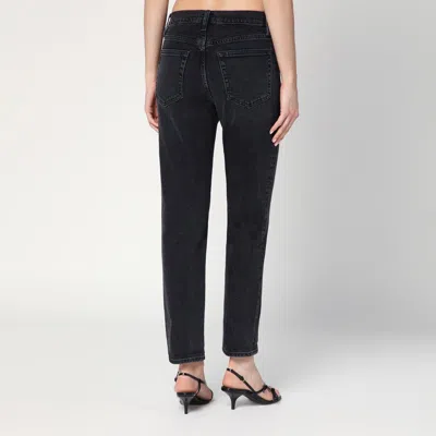 Frame The Mellow High Rise Ankle Jeans In Starship In Black
