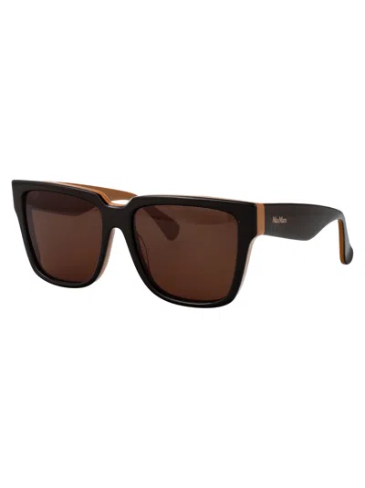 Max Mara Squared Sunglasses Mm0078 50 N In Brown