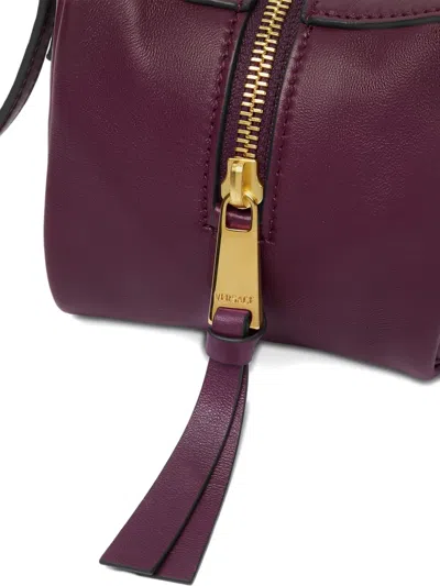 Versace Tag Shoulder Bag In Burgundy
