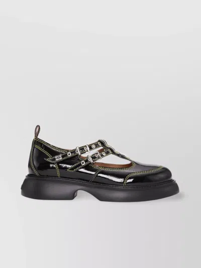 Ganni Loafers Buckle Round Toe
