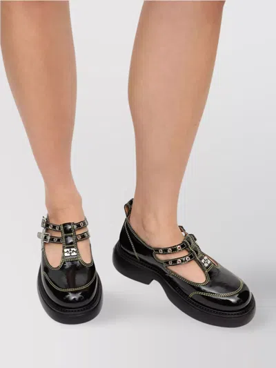 Ganni Loafers Buckle Round Toe