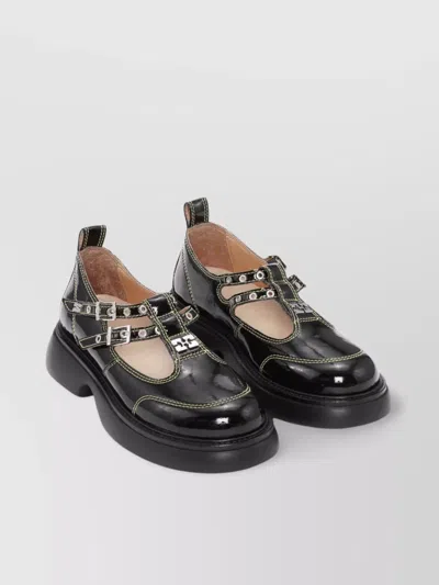 Ganni Loafers Buckle Round Toe