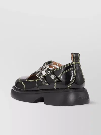 Ganni Loafers Buckle Round Toe