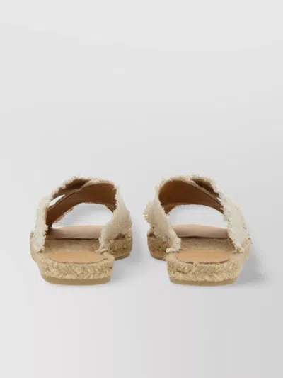 Castaã±er Crossed Straps Espadrille Sole Frayed Edges Sandals
