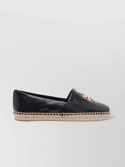 Tory Burch Eleanor Leather Espadrilles Round Toe