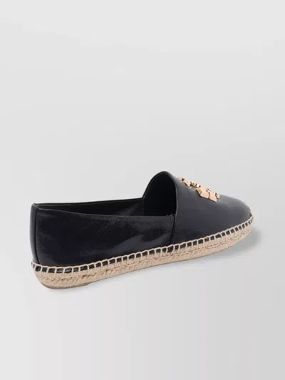 Tory Burch Eleanor Leather Espadrilles Round Toe
