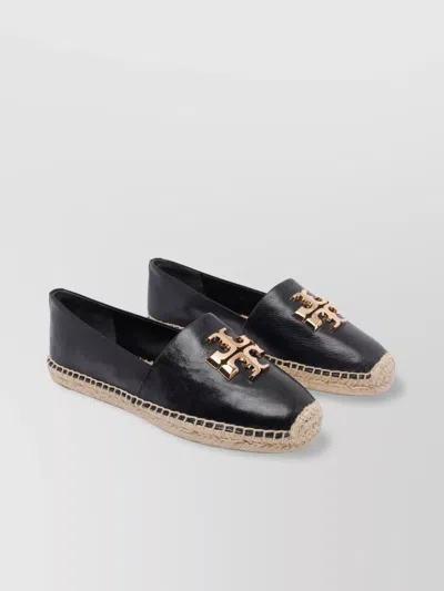 Tory Burch Eleanor Leather Espadrilles Round Toe