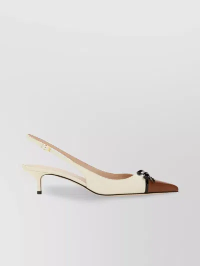 Valentino Bepointy 45 Leather Slingback Pumps
