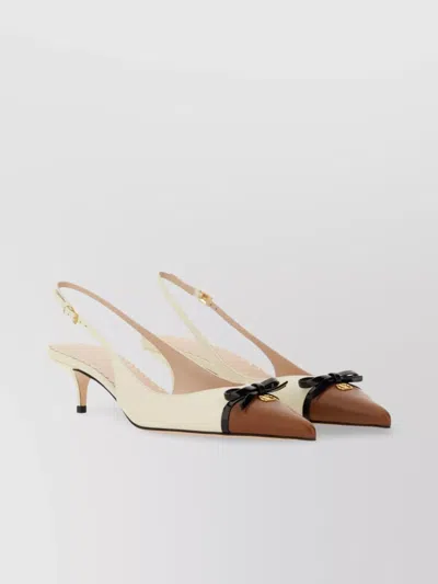 Valentino Bepointy 45 Leather Slingback Pumps