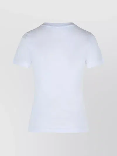 Moschino Crew Neck Short Sleeves Cotton T-shirt In Blue
