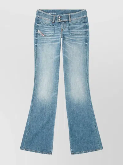 Diesel Whisper Low Waist Slim Leg Flared Jeans In Blue