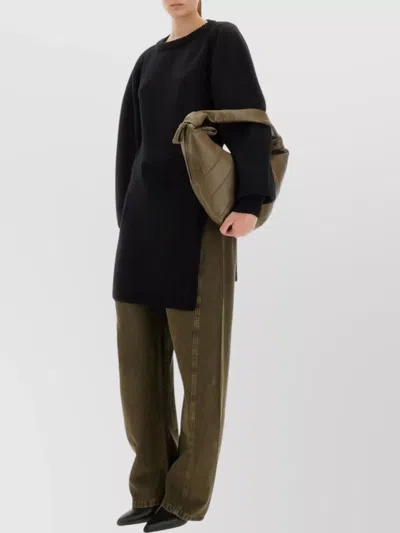 Lemaire Trousers Wide Leg Belt Loops In Green