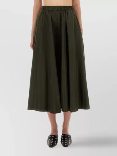Aspesi Flared Midi Skirt With Flattering Silhouette In Green