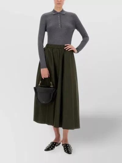 Aspesi Flared Midi Skirt With Flattering Silhouette In Green
