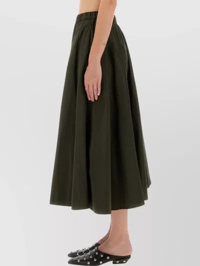 Aspesi Flared Midi Skirt With Flattering Silhouette In Green