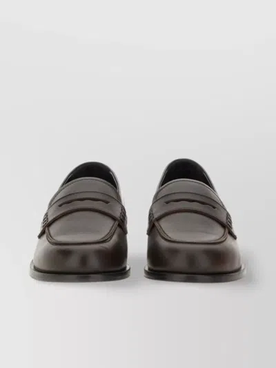 Aeyde Leather Loafers With Penny Strap And Round Toe