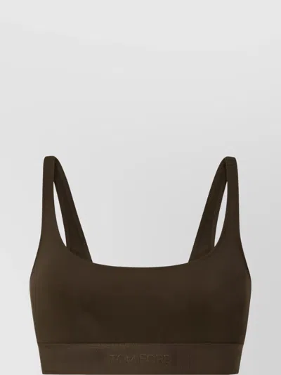 Tom Ford Signature Bralette With Adjustable Straps And Elastic Band In Green