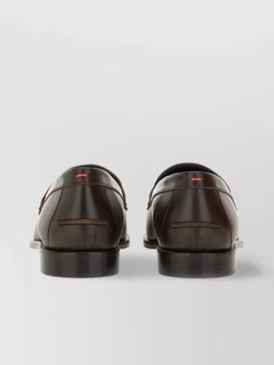 Aeyde Leather Loafers With Penny Strap And Round Toe