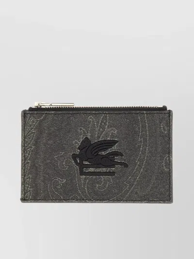 Etro Black Cotton Polyester Wallets
