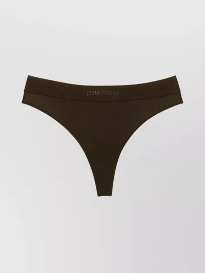 Tom Ford High-cut Leg Signature Thong In Black