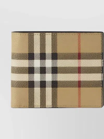 Burberry Check Pattern Hipfold Wallet With Smooth Leather Interior