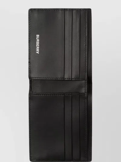 Burberry Check Pattern Hipfold Wallet With Smooth Leather Interior