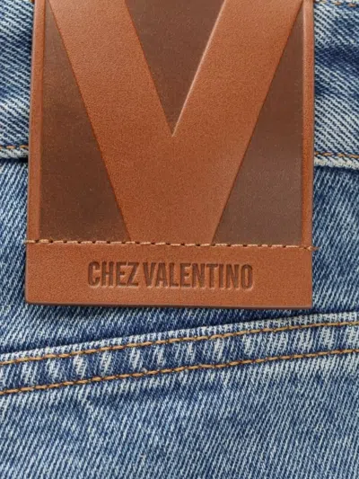 Valentino Jeans Five Pockets Contrast Stitching In Blue
