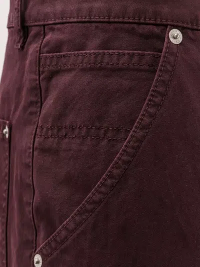 Mm6 Maison Margiela Denim Trousers Featuring Contrast Stitching In Red