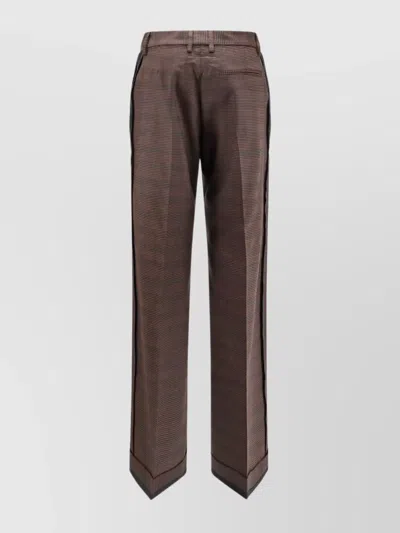 Mm6 Maison Margiela Wool Blend Trousers With Raw-cut Edges
